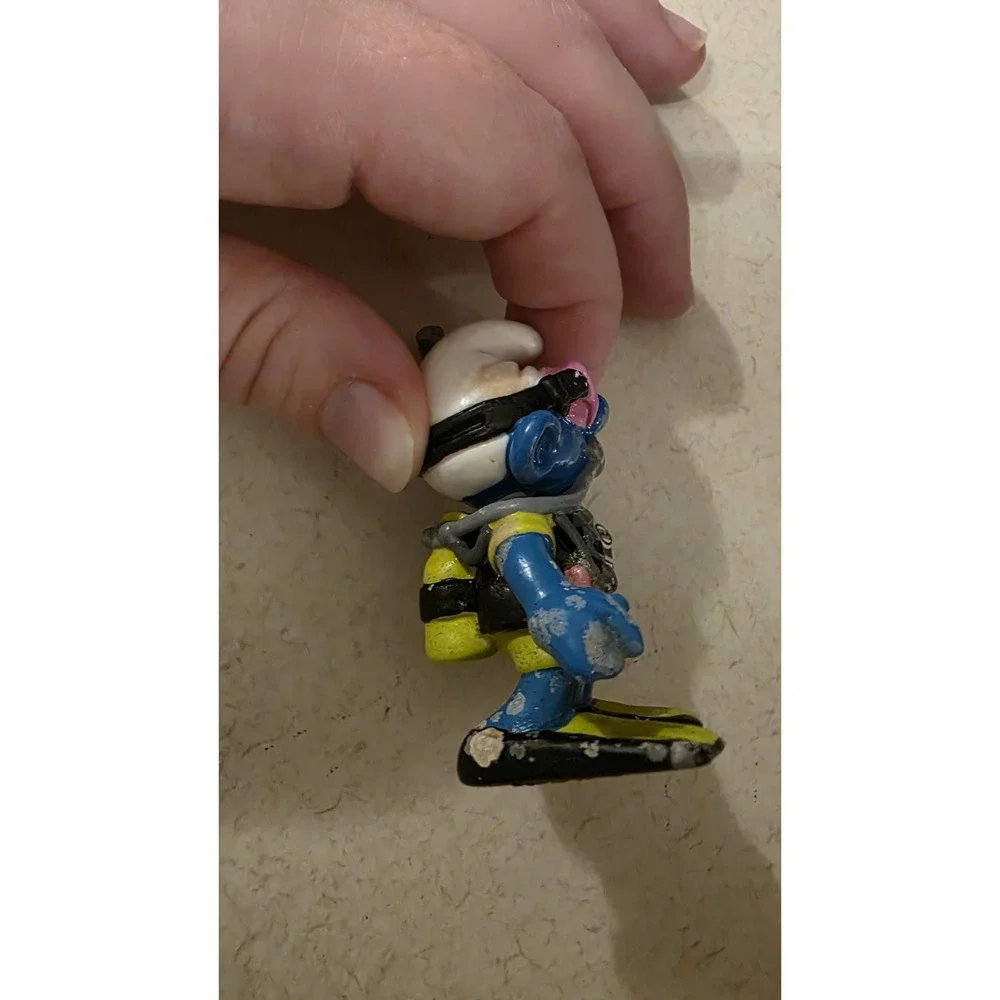 Smurfs 20466 Scuba Diver Smurf Vtg Figure Mask Snorkel Schleich PVC Figurine